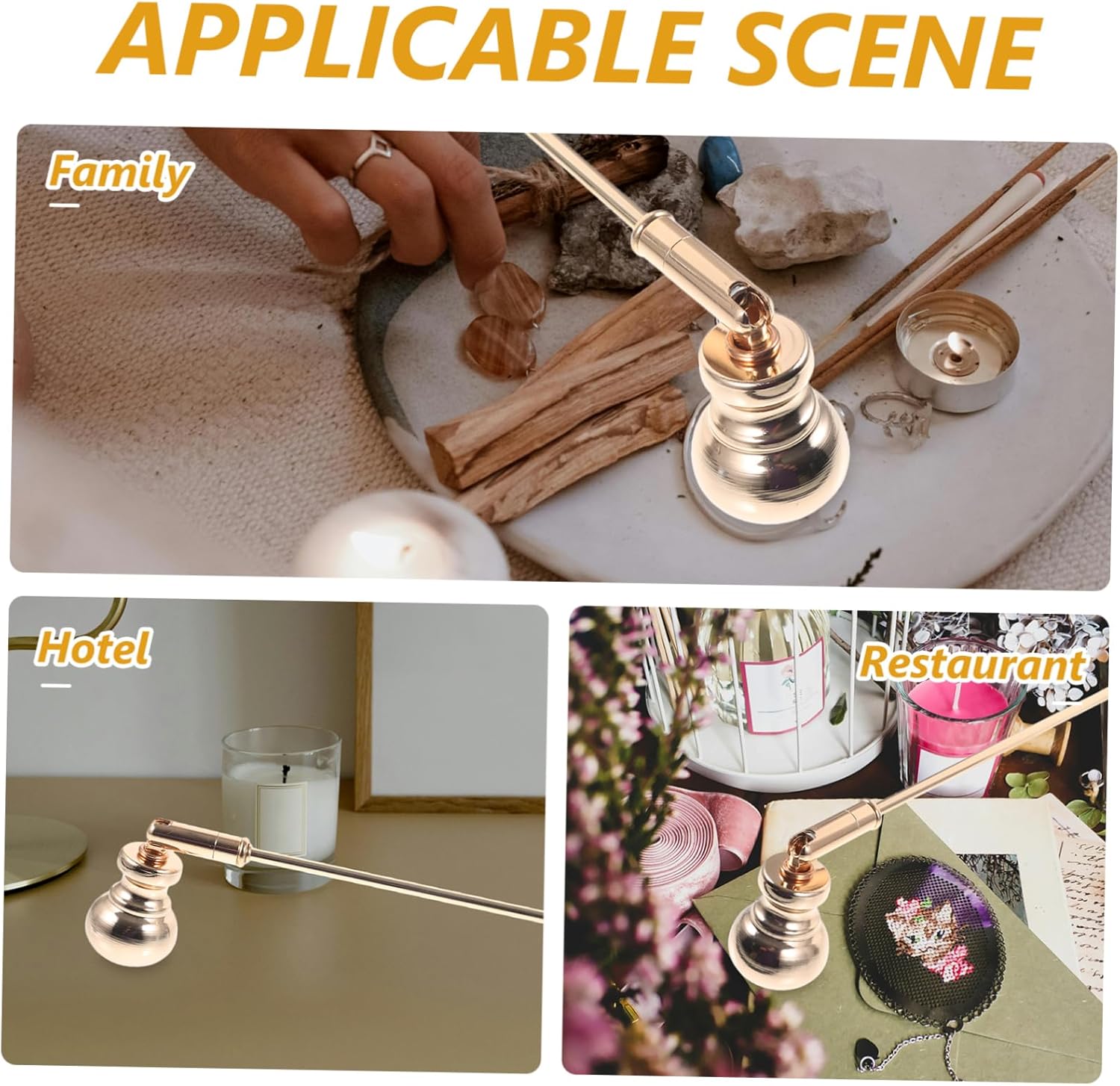 HOOTNEE Reusable Candle Snuffer with Long Handle for Safe Flame Extinguishing