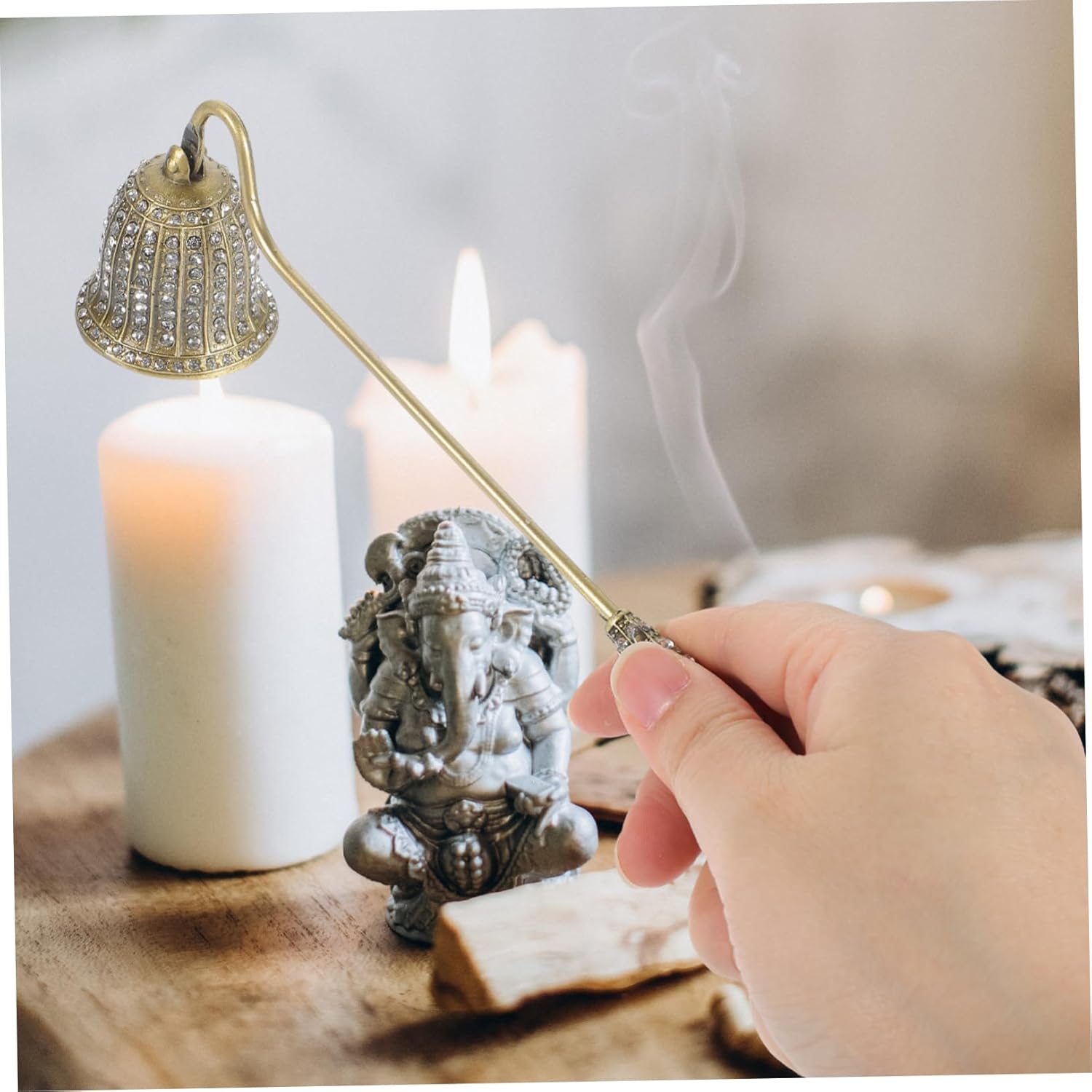 Happyyami Candle Snuffer with Rhinestones and Long Handle
