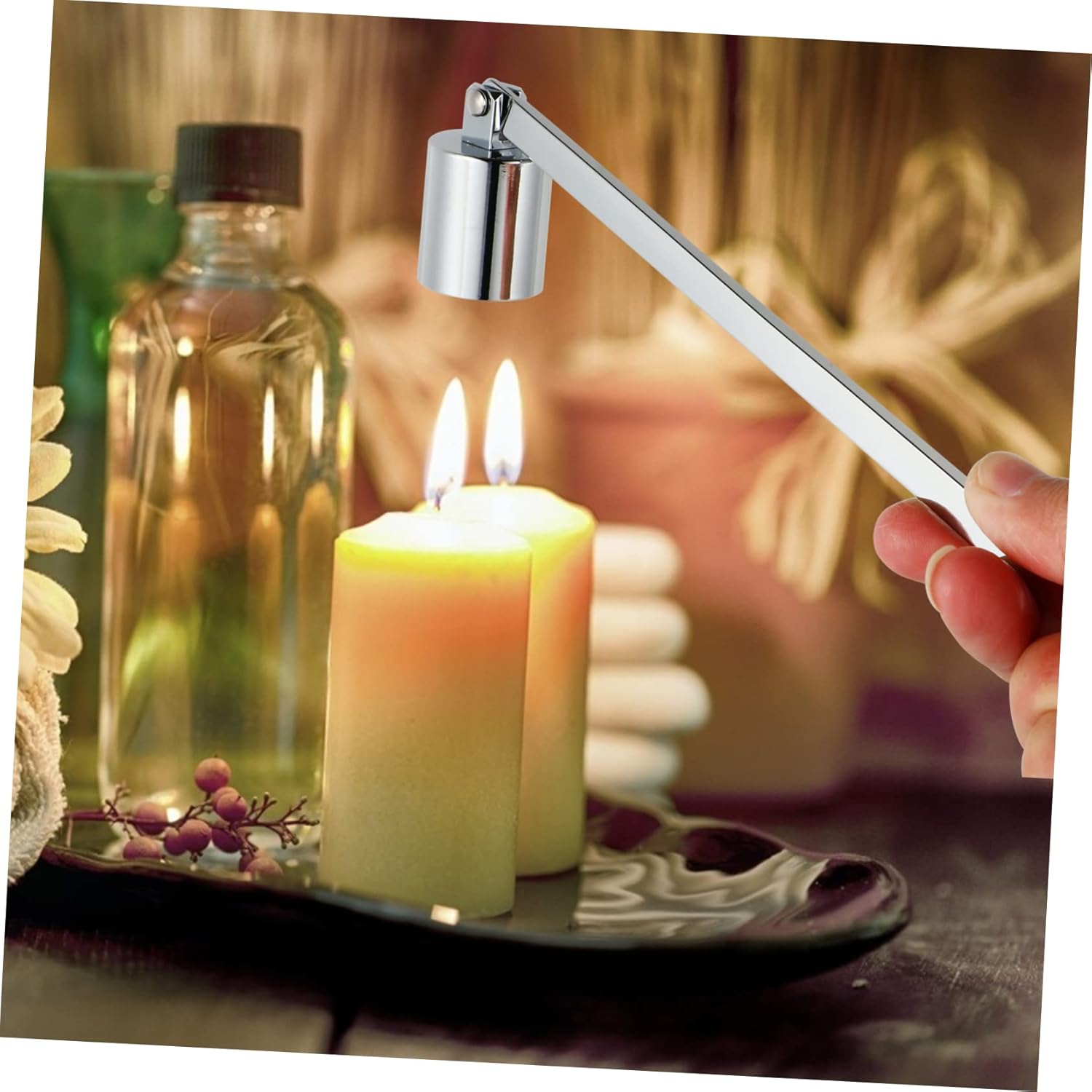 Elegant Stainless Steel Candle Snuffer with Handle