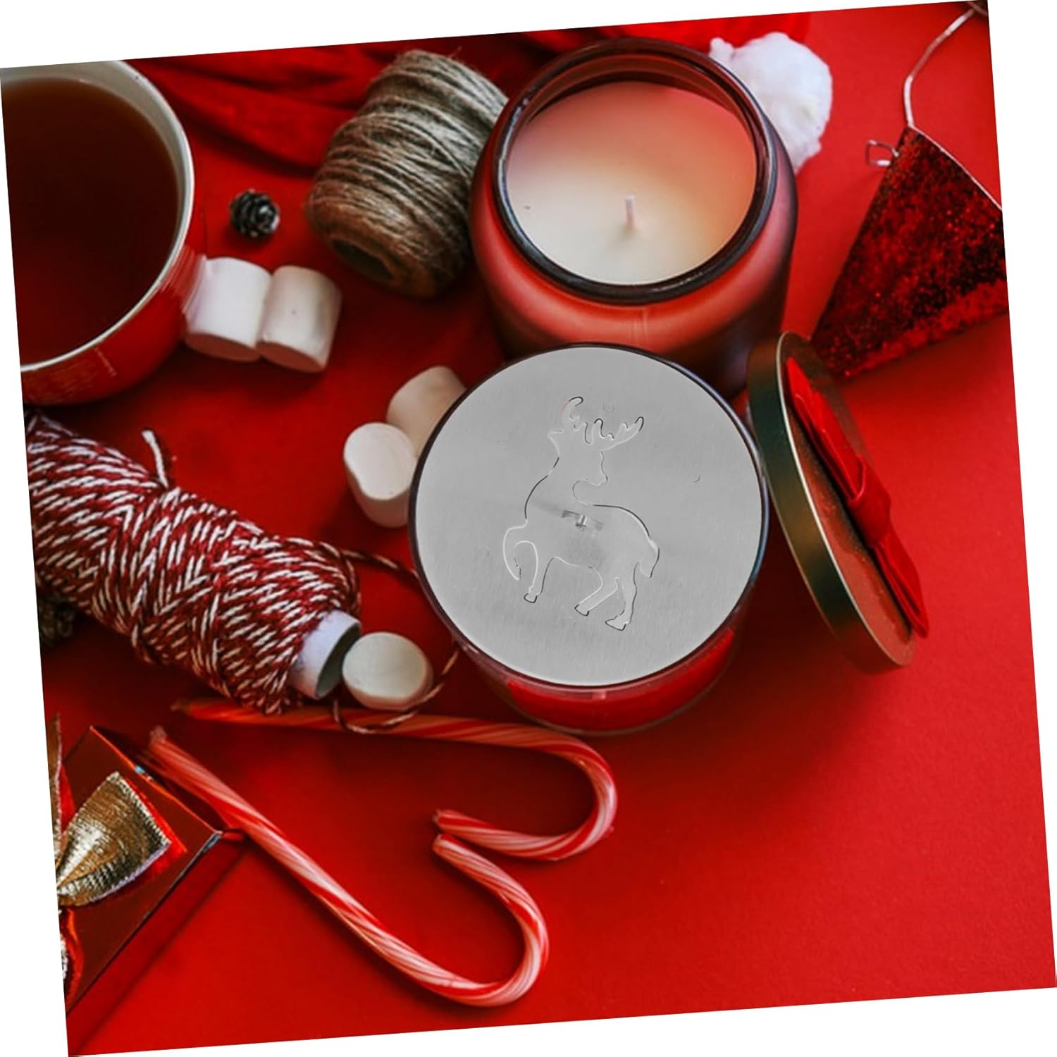 NUOBESTY Decorative Candle Cover with Elk Pattern