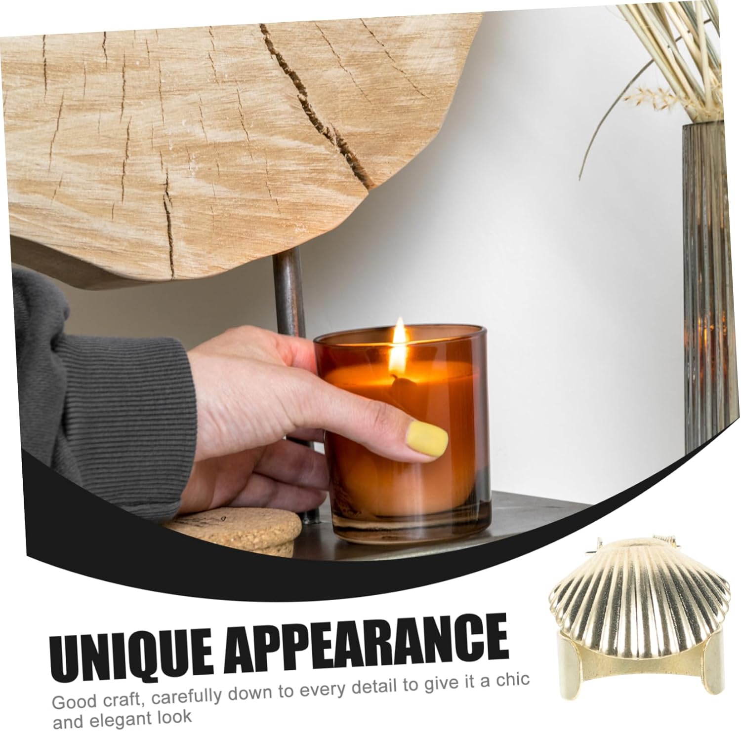 Zerodeko 4pcs Decorative Shell Shaped Candle Extinguisher