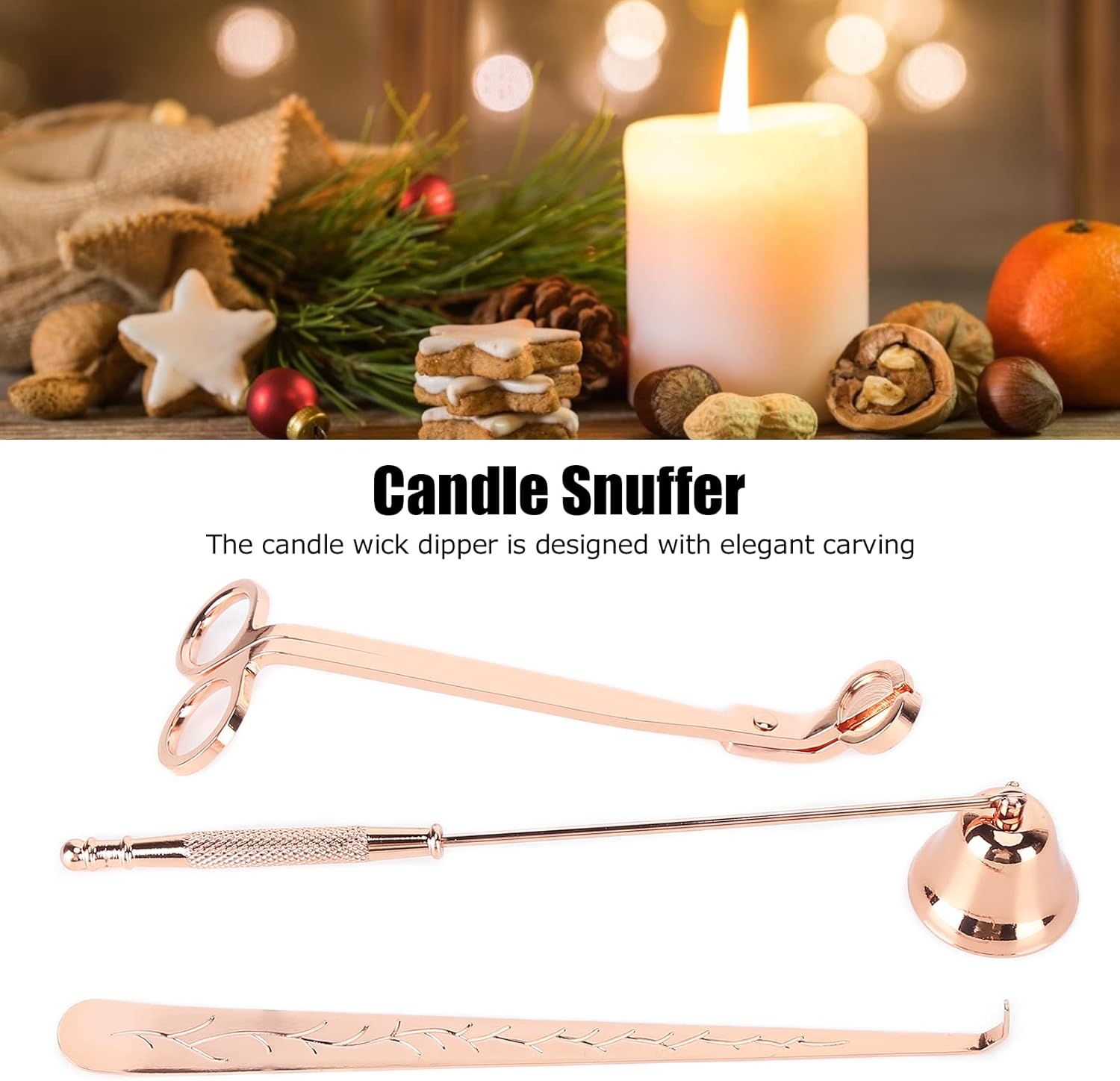 Rose Gold Candle Wick Trimmer Set 3pcs