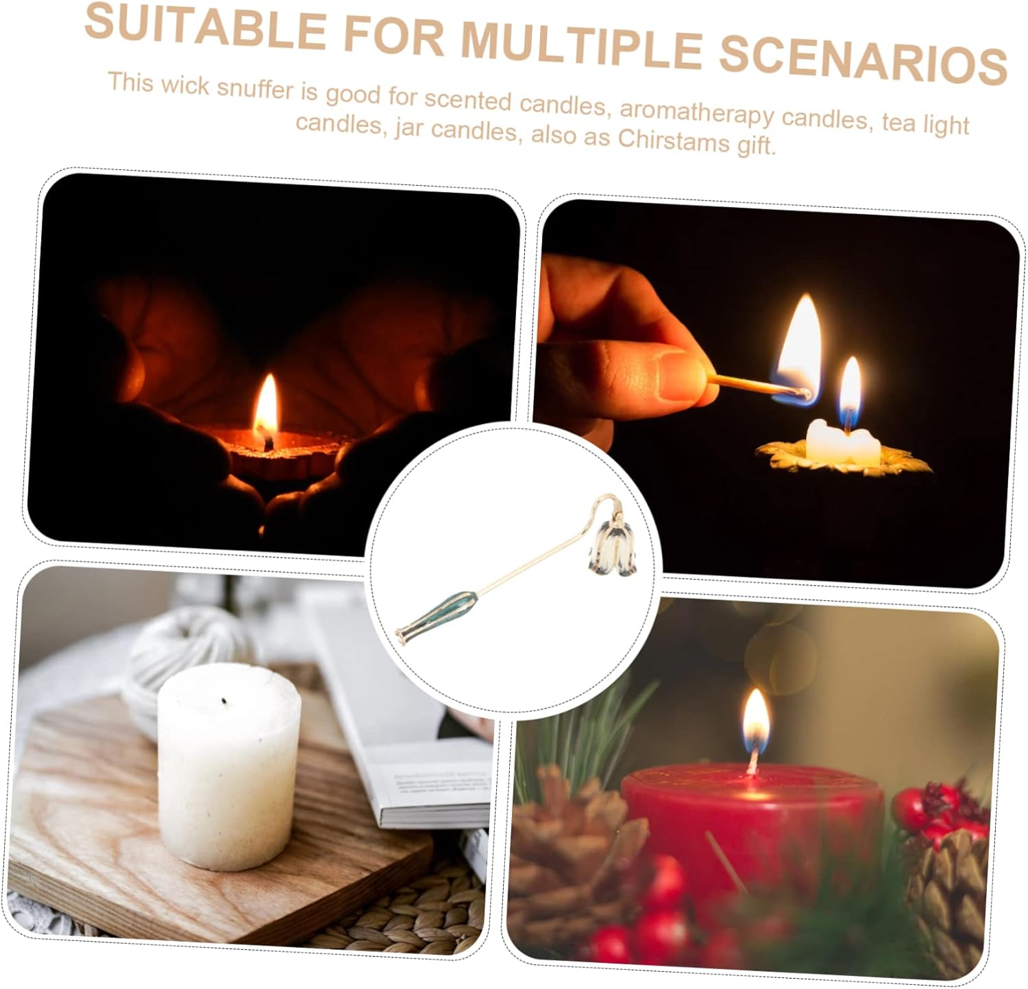 Long Handle Candle Wick Snuffer for Pillar Candles