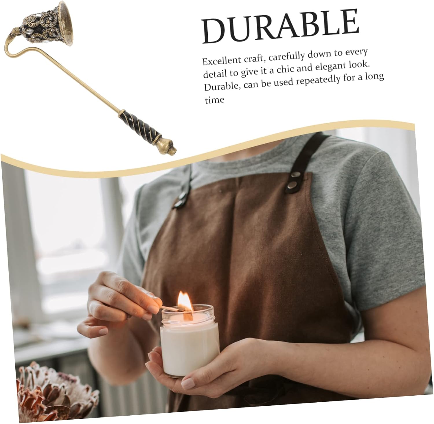 Happyyami Portable Candle Snuffer with Long Handle
