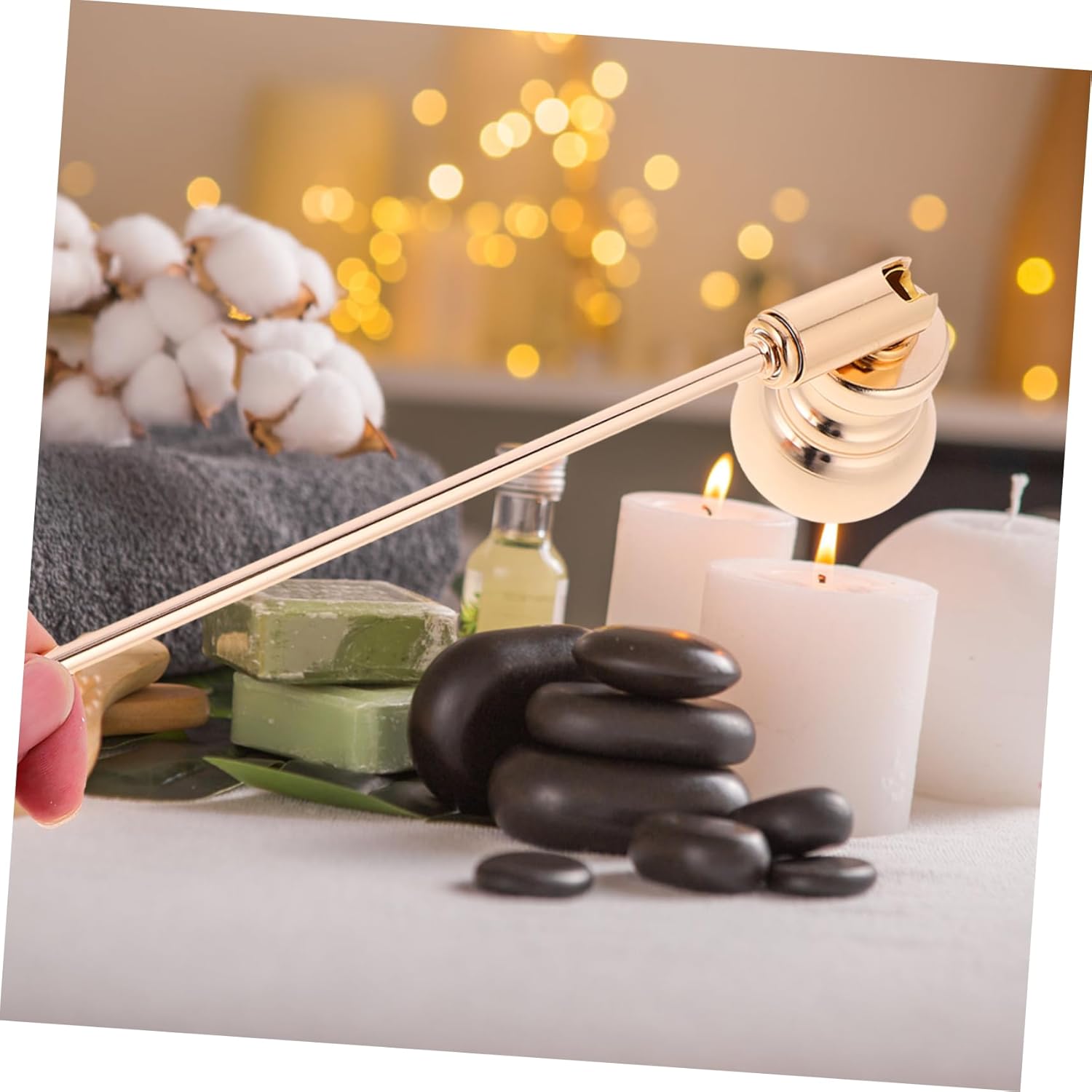 Zerodeko Candle Snuffer with Long Handle Iron Material for Jar Candles