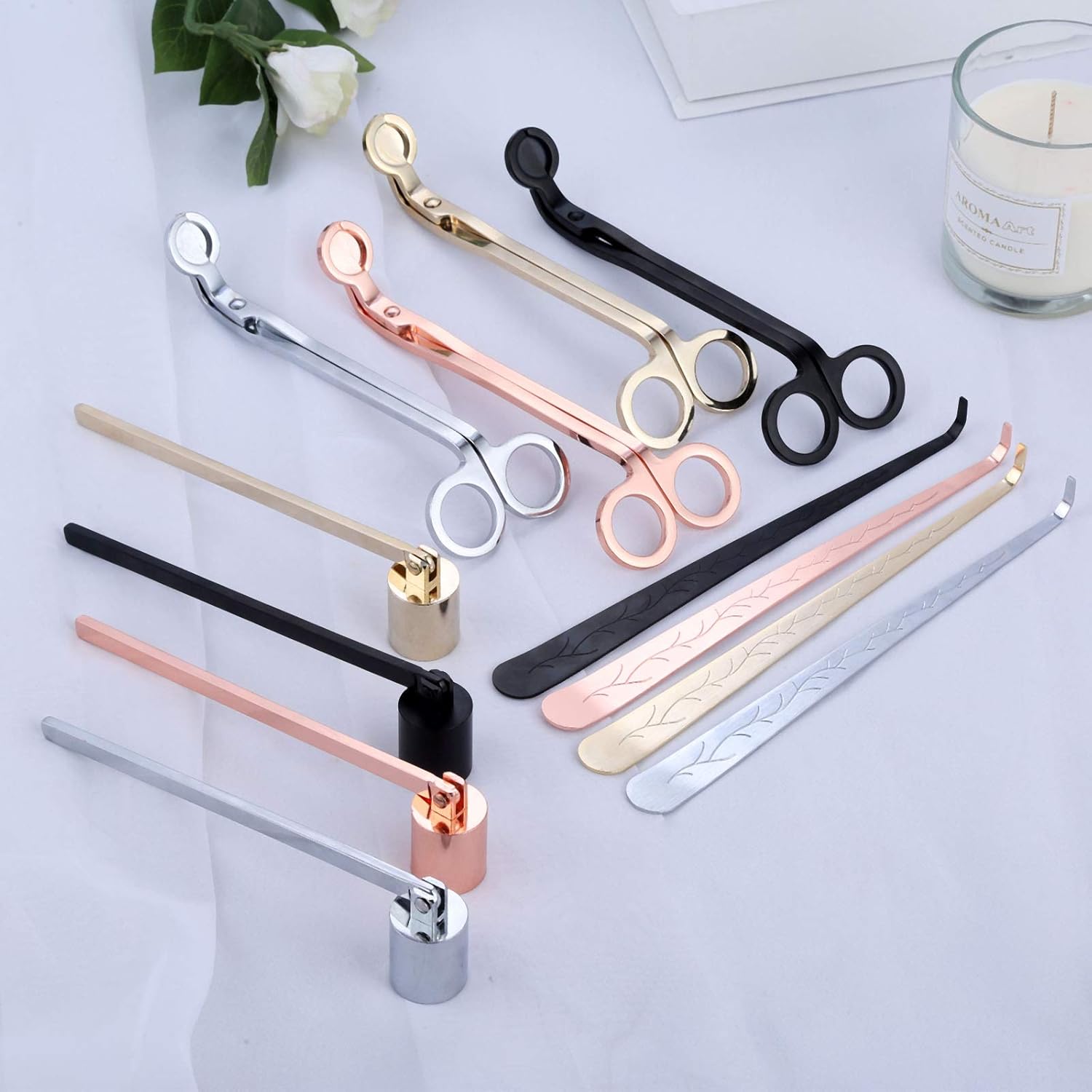 MUXSAM 3 in 1 Candle Accessory Set - Silver