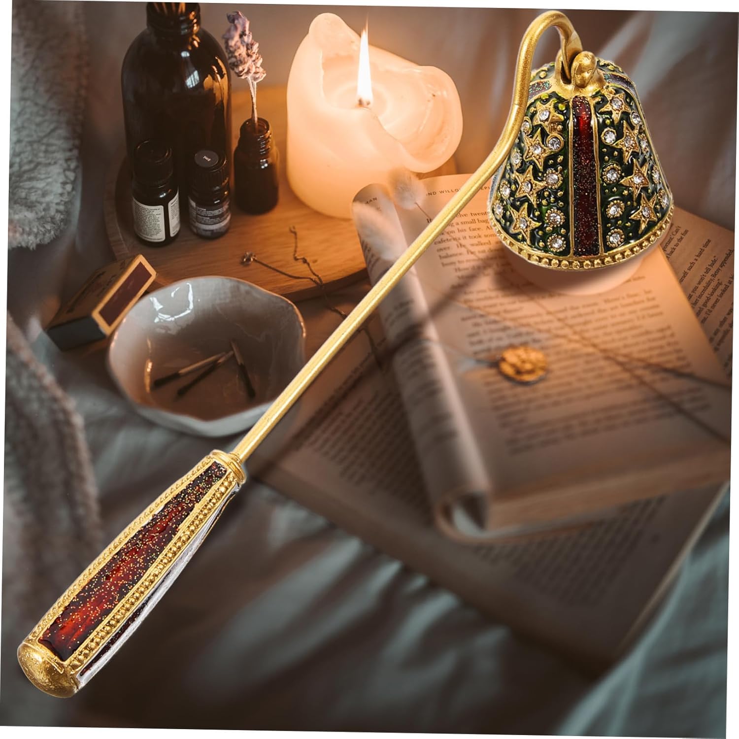 Elegant Star Rhinestone Candle Snuffer Handle