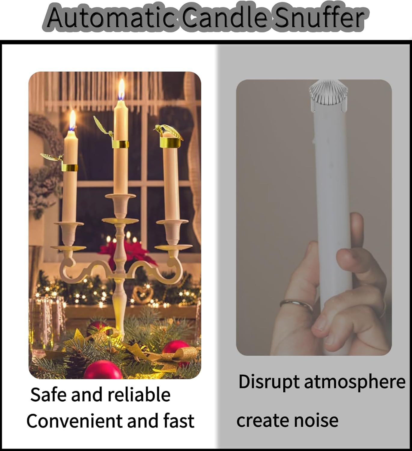 Generic Automatic Candle Snuffer - 4Pcs Silver Metal Shell Extinguisher