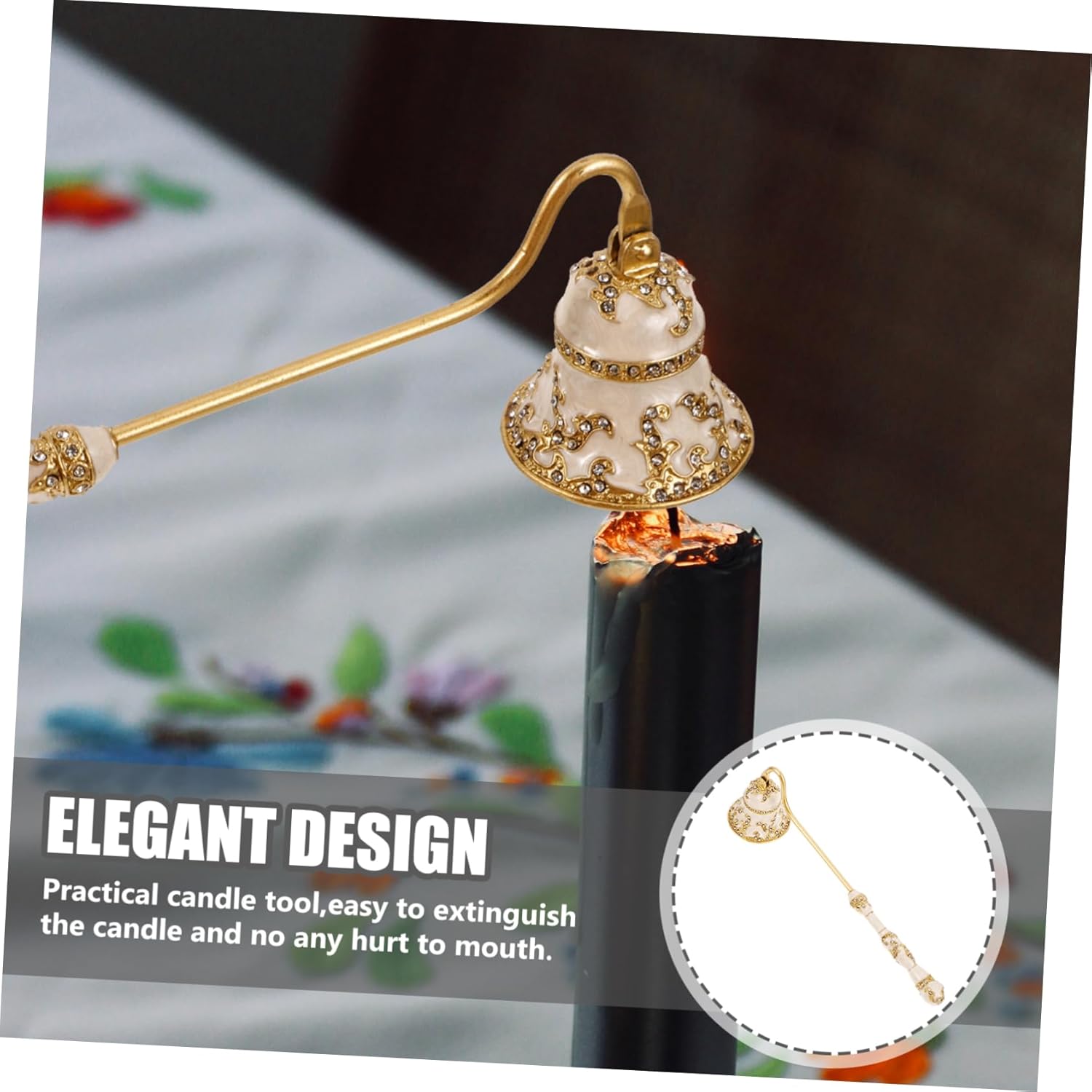 Happyyami Large Unique Candle Snuffer Metal Extinguisher Tool