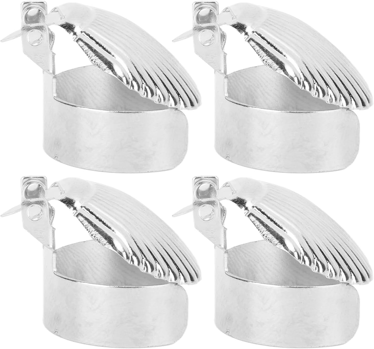 Pretfy 4pcs Universal Candle Snuffer with Automatic Wick Extinguisher - Silver