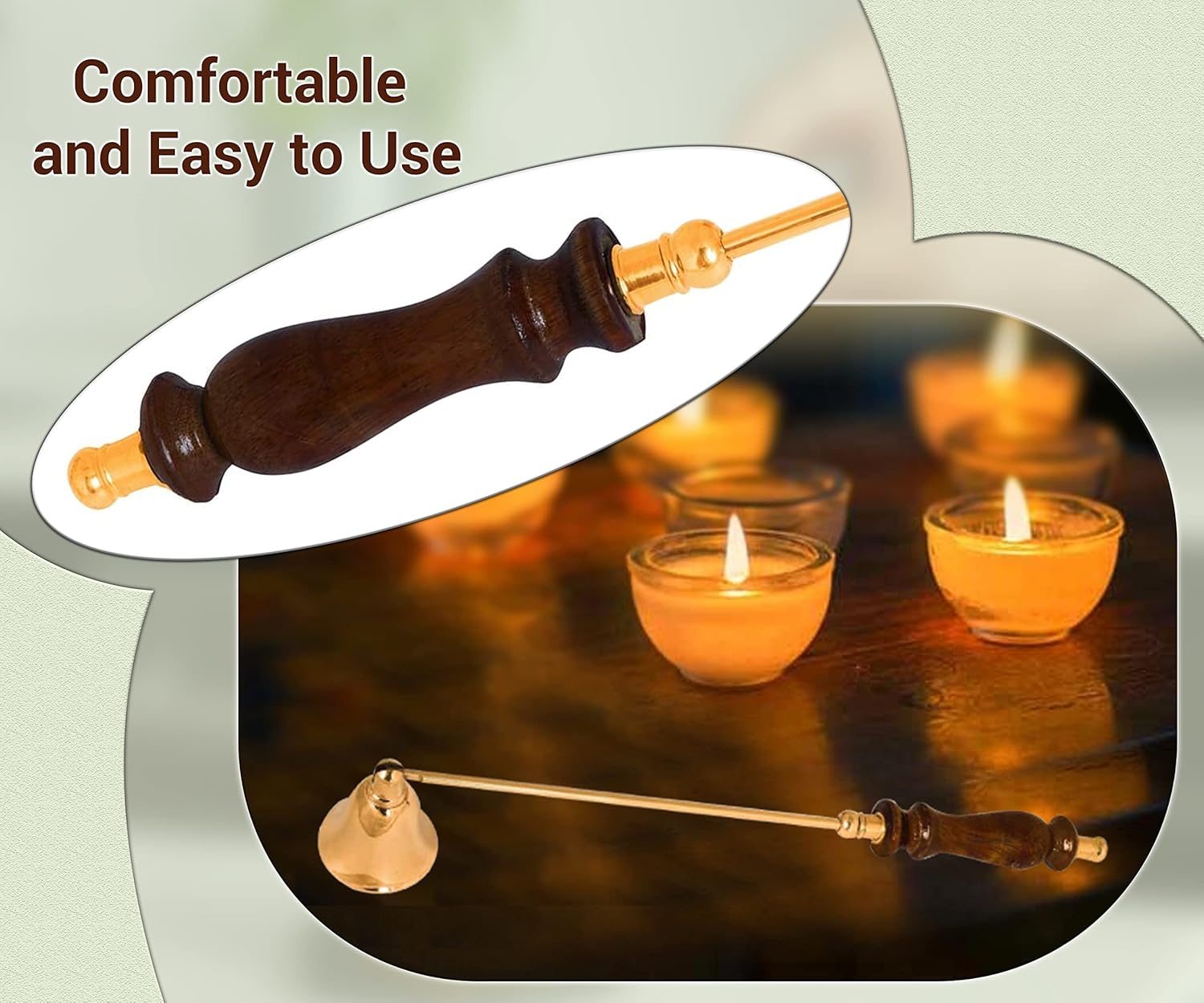 ARSUK Candle Snuffer with Wooden Handle