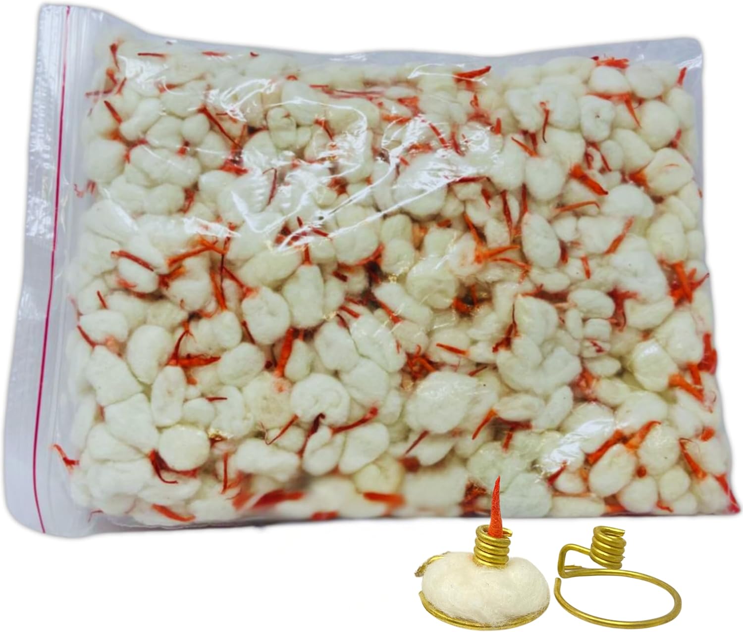 Round Cotton Wicks with Brass Holder Set - 500 Pack