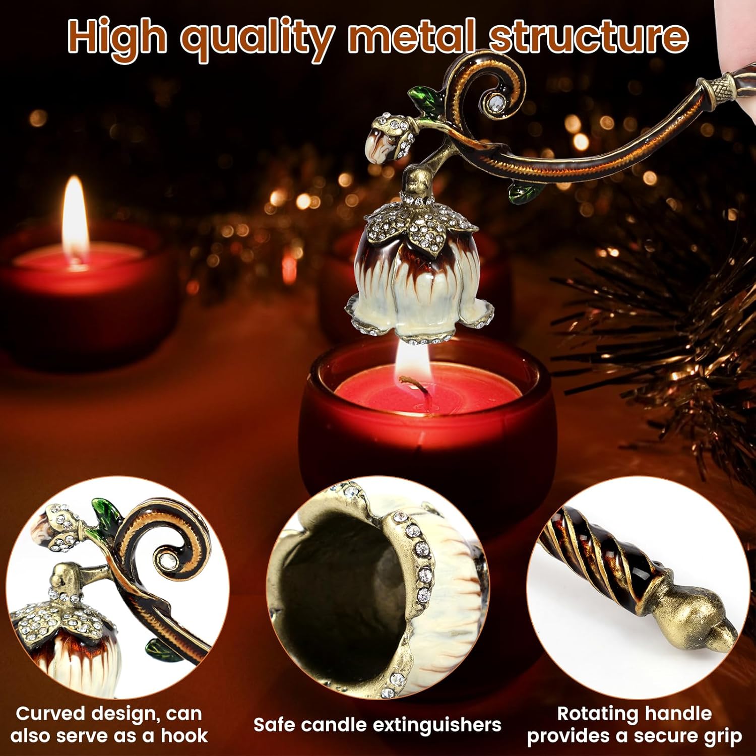 Elegant Candle Snuffer with Long Handle for Safe Extinguishing