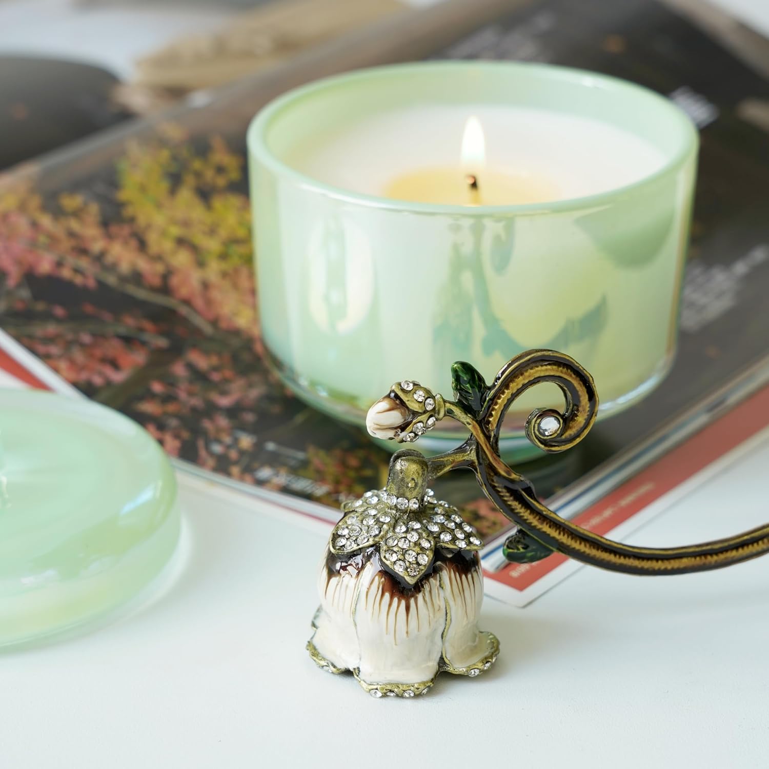 Elegant Candle Snuffer with Long Handle and Hook Design