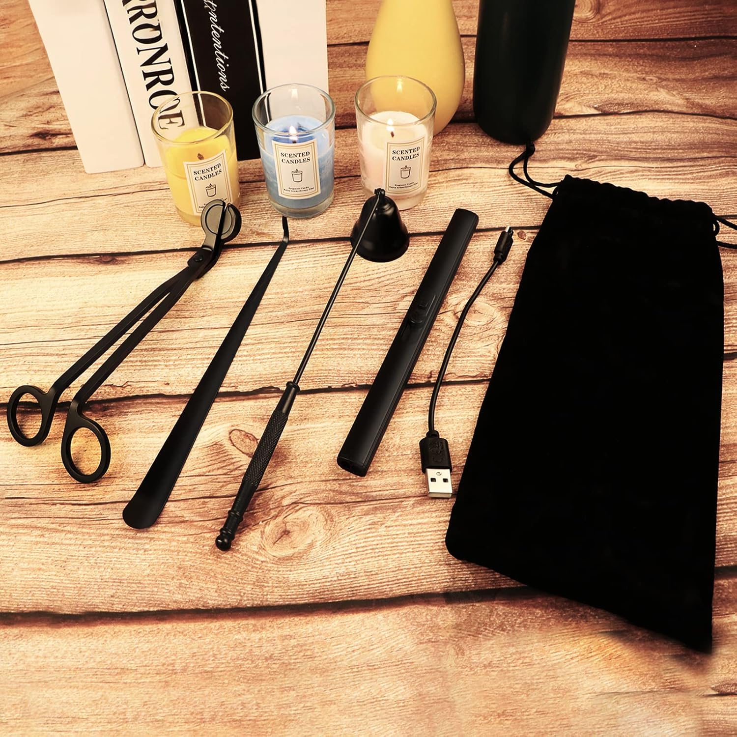 4 In 1 Candle Accessory Set Black 1