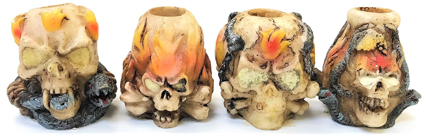 Eclipse Glow in the Dark Fire Skull Cigarette Snuffer 4ct