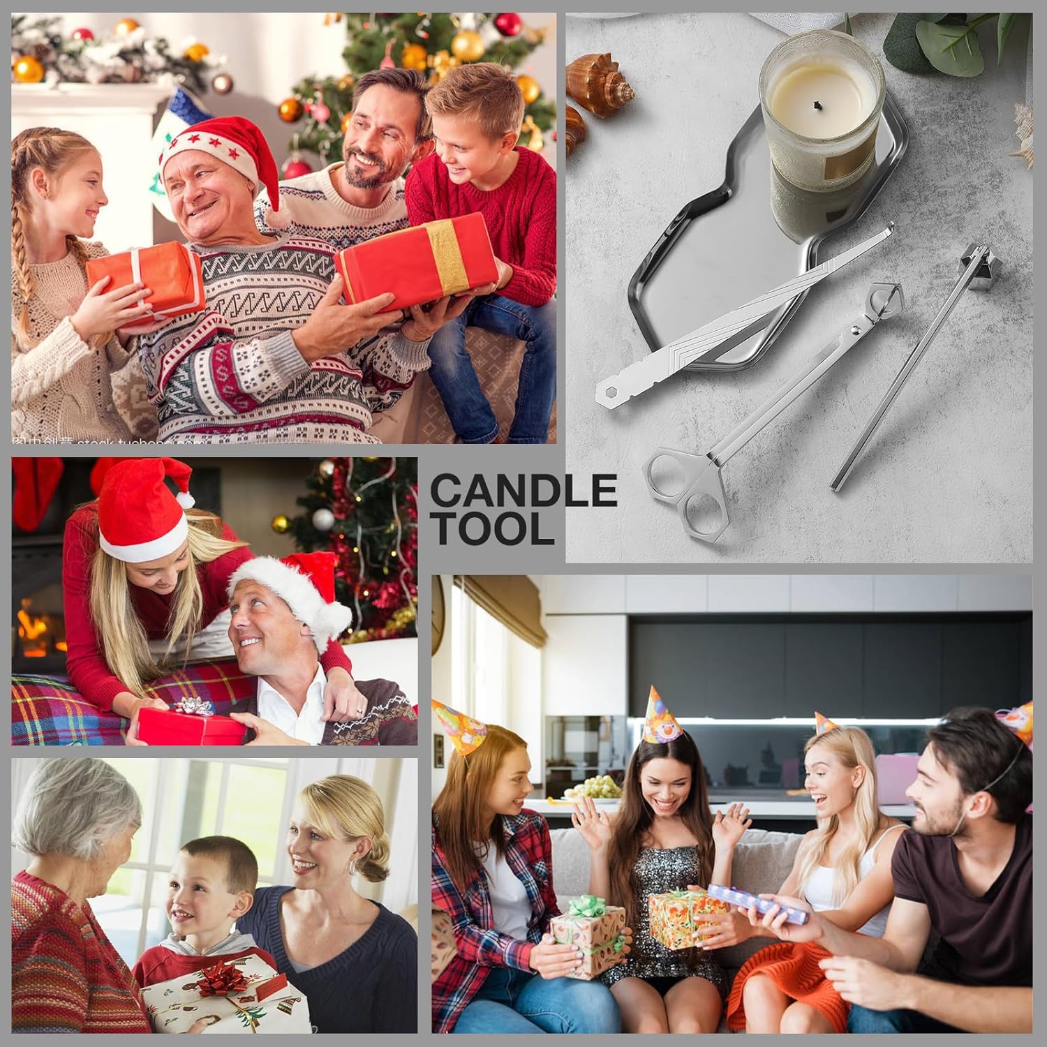 PATOISE 4 in 1 Candle Accessory Set Silver