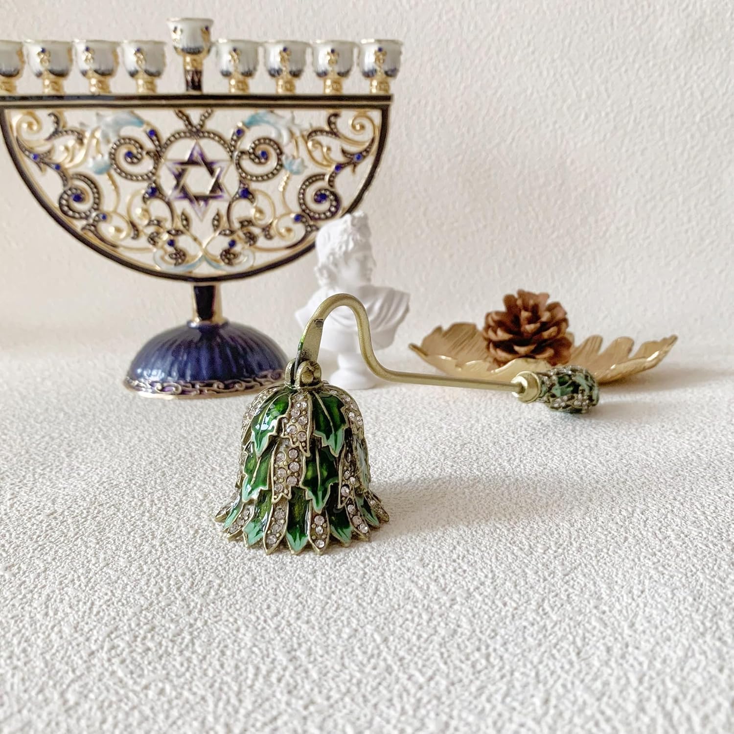 Green Leaf Candle Snuffer Metal Tool