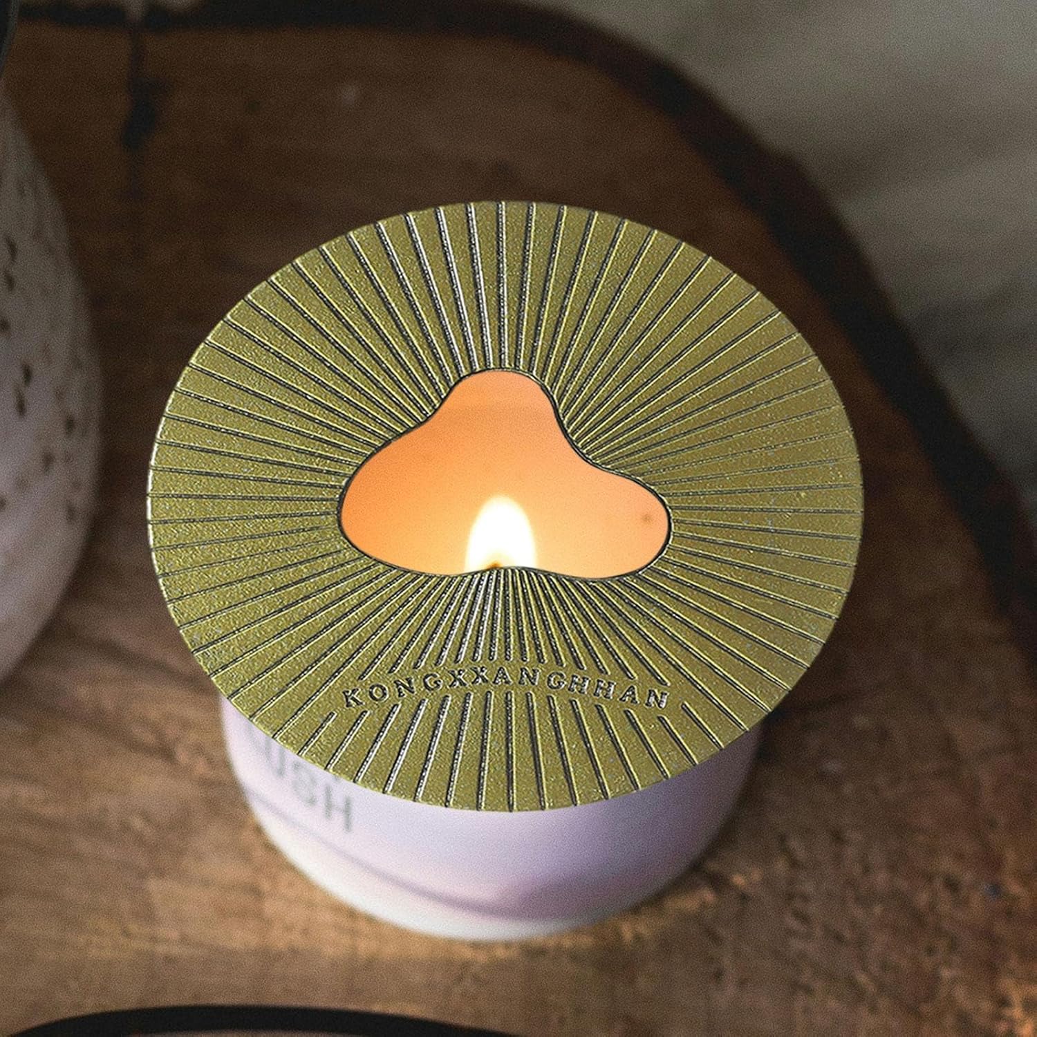 Bronze Candle Jar Topper with Shade Sleeve