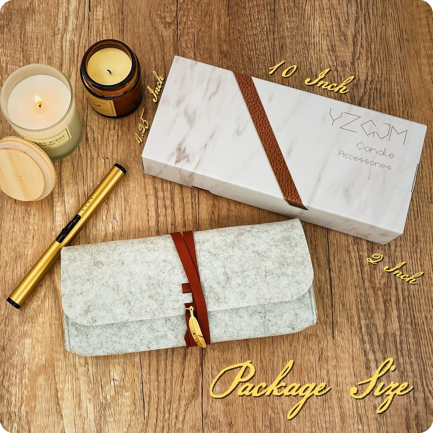 YZGJM Exquisite Candle Tool Kit with Lighter and Trimmer