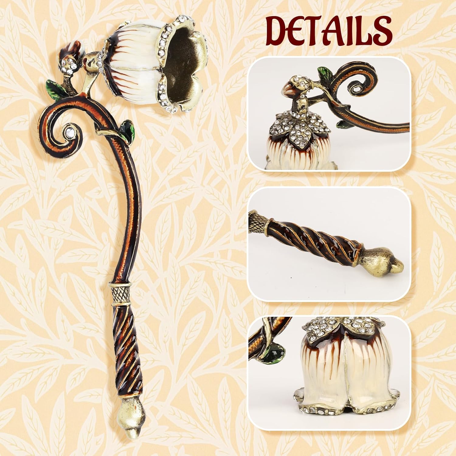 Elegant Royal-Style Candle Snuffer with Pearl Inlay