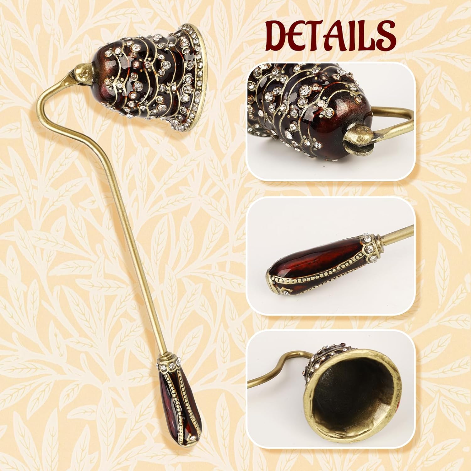 Elegant Royal-Style Candle Snuffer with Pearl Inlay 1