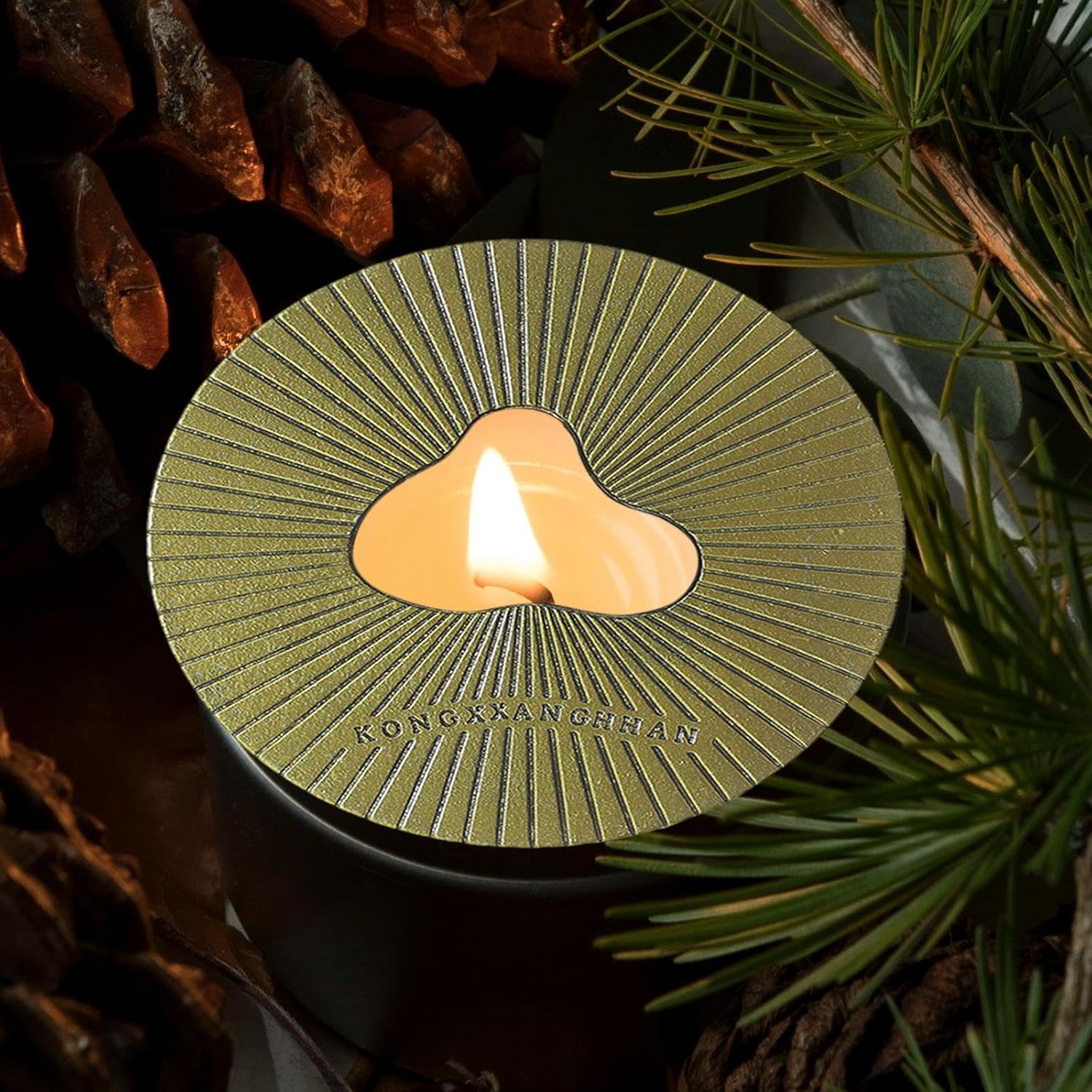 Bronze Candle Jar Topper with Shade Sleeve