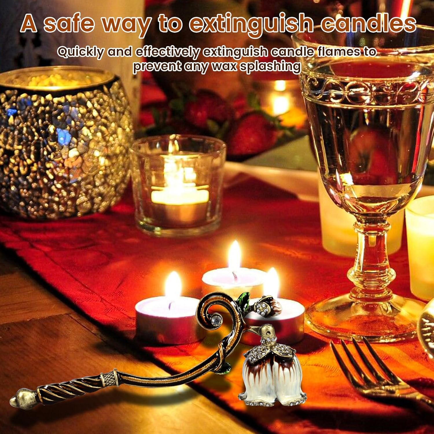 Elegant Candle Snuffer with Long Handle for Safe Extinguishing