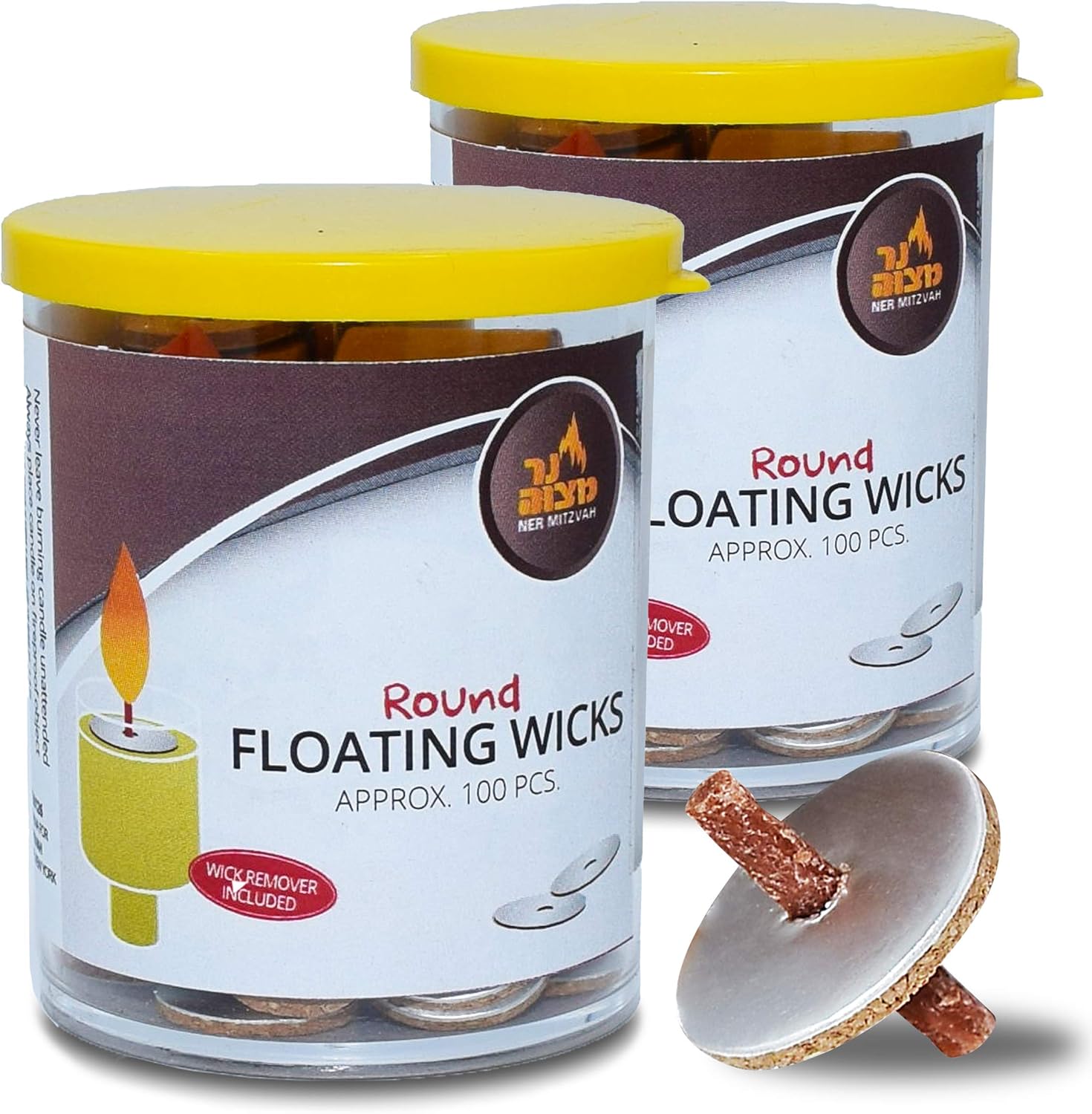 Round Floating Wicks 200 Count Tub Cotton Cork Holders Replacement