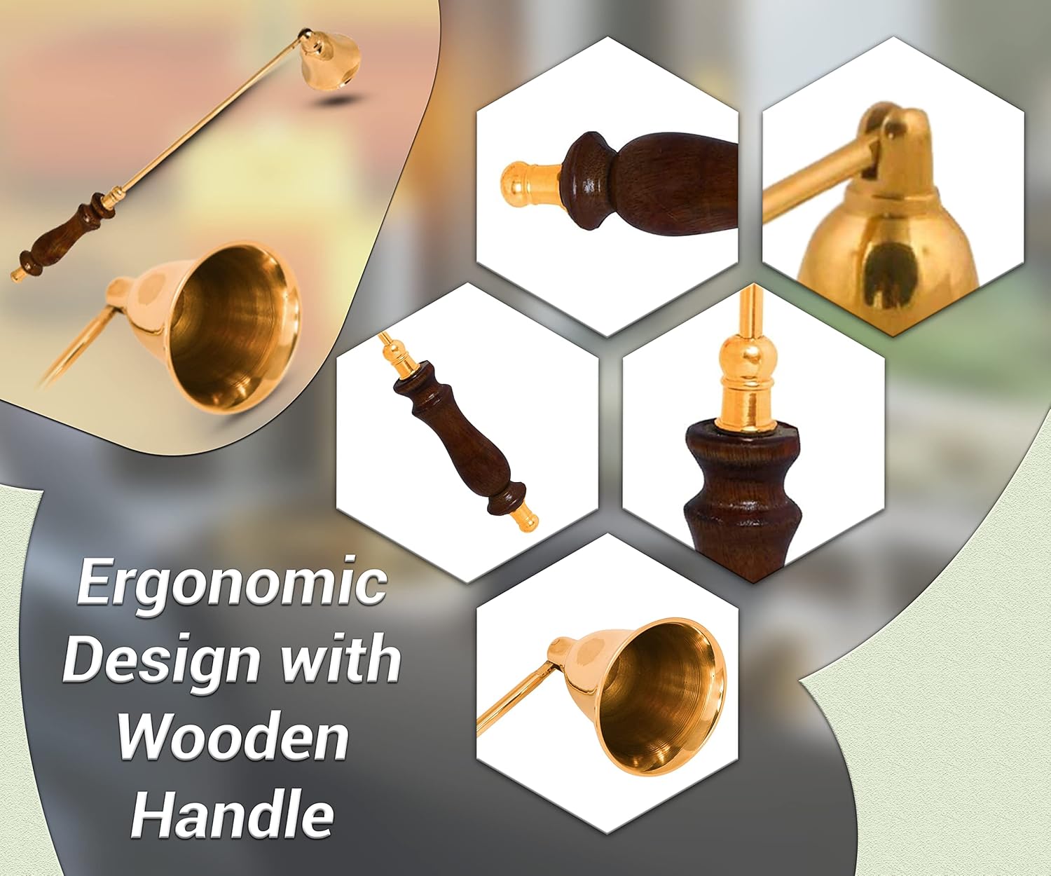 ARSUK Candle Snuffer with Wooden Handle