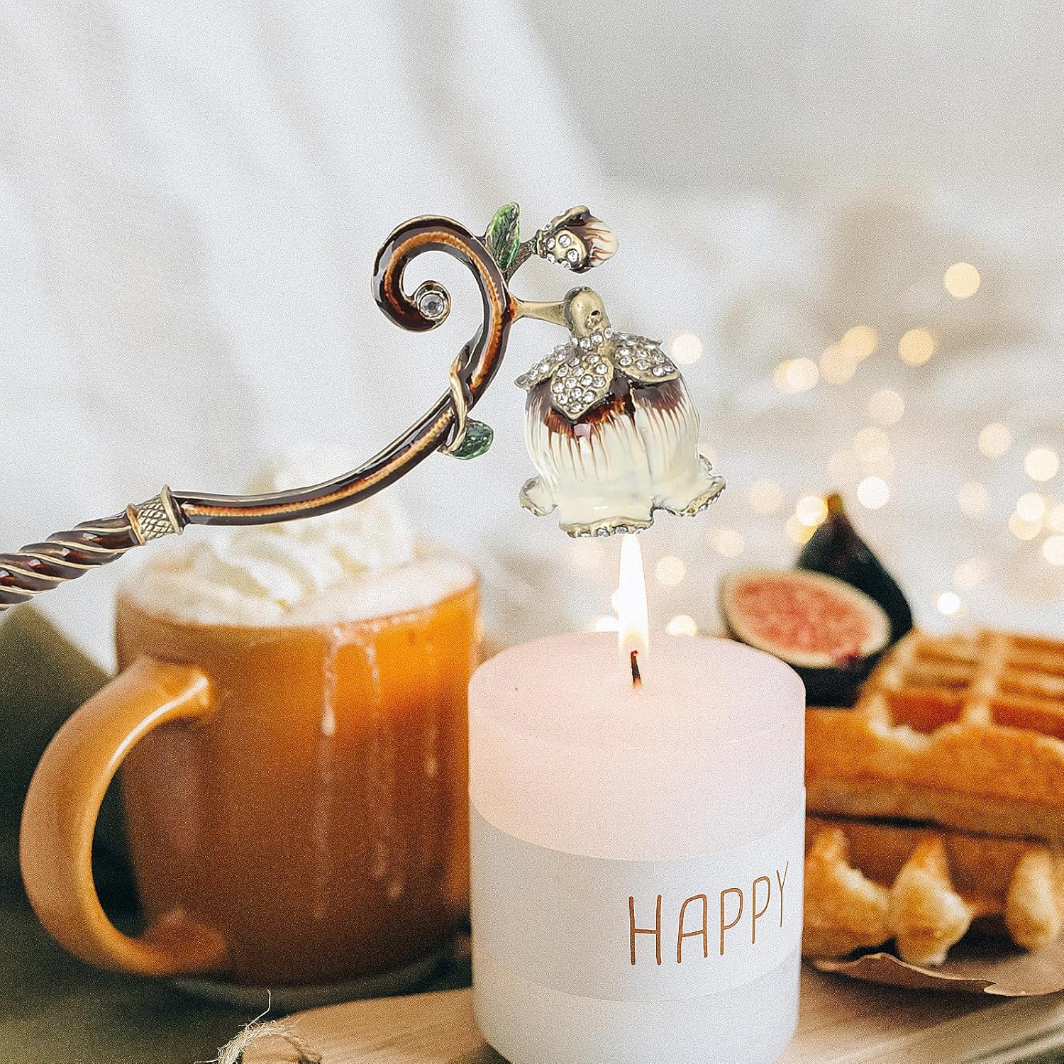 Elegant Candle Snuffer with Long Handle and Hook Design